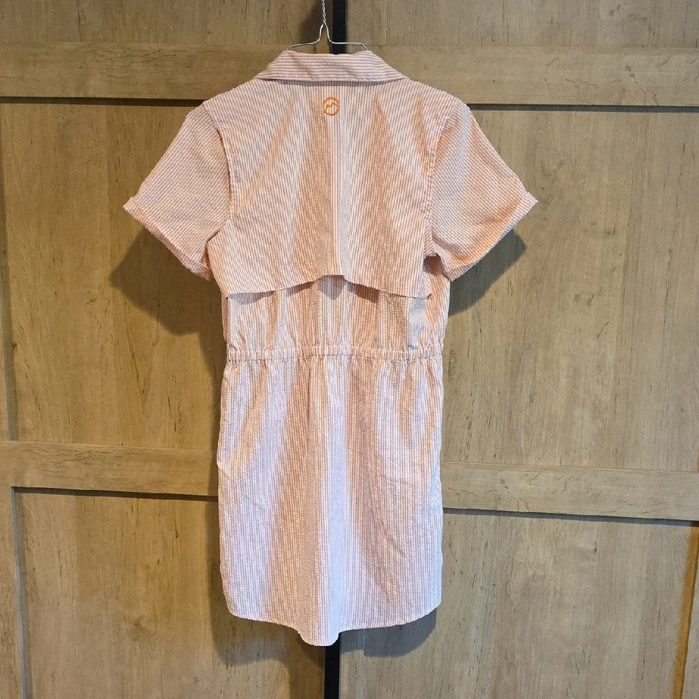(J25) Magellan Outdoors Orange And White Striped Mini Dress Sz Xl(16) - Picture 7 of 7